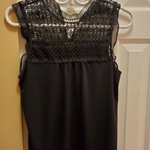 Black lace top blouse